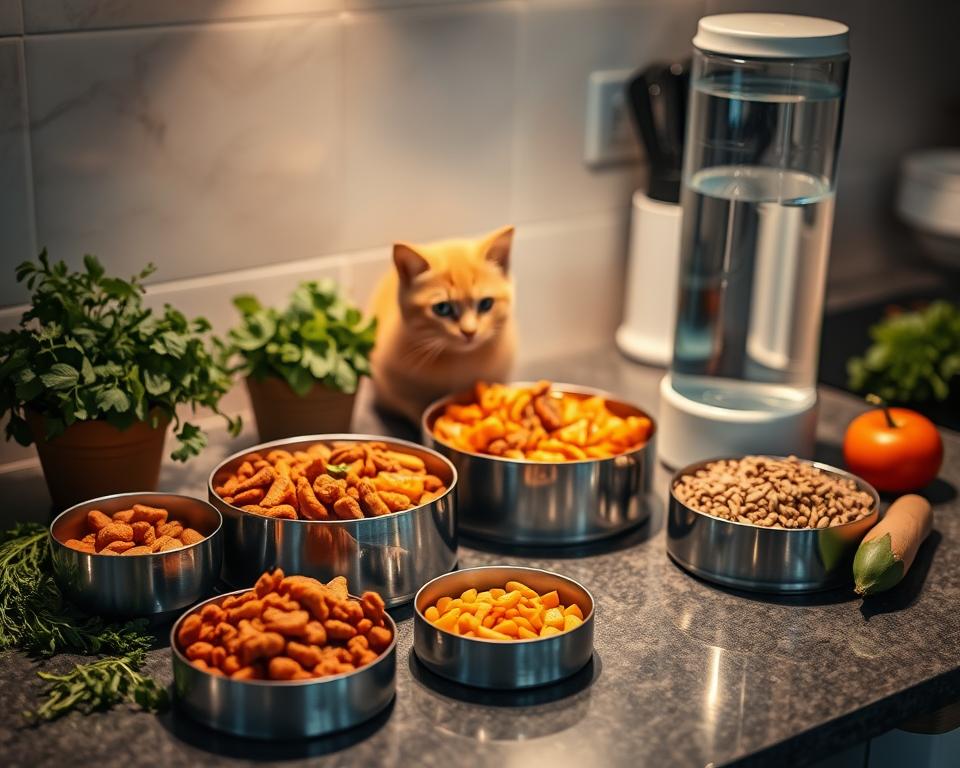 Alimentação de gatos