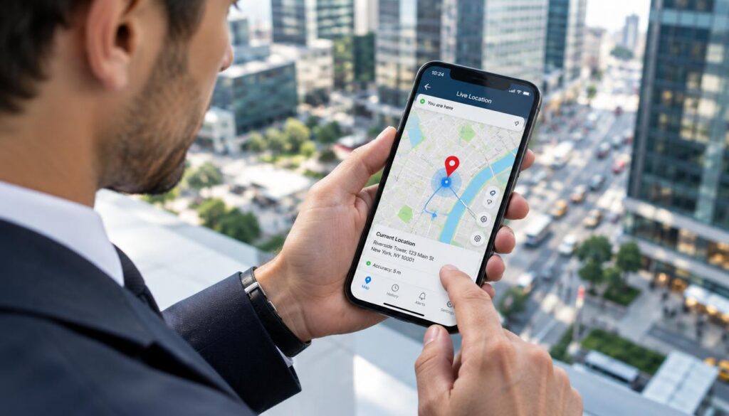 aplicativo localizador com localização em tempo real no mapa