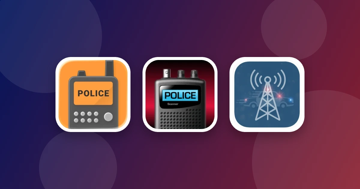 Ícones dos apps Scanner Radio, Police Scanner Radio 2023, Police Scanner Live